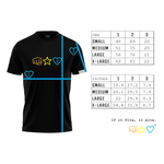 Mr. Chill & Mr. Fluffy Signature T-shirt size chart centimetres inches