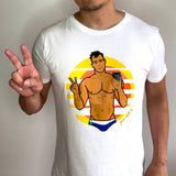 peace and love Mr. Chill t-shirt Men of Dado White selfie summer