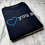 T-shirt pile White Love you Sis A Brotherhood of Universal Love blue heart