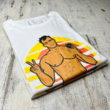 t-shirt pile Mr. Chill t-shirt Men of Dado White selfie summer