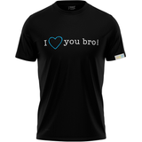T-shirt black Love you Bro A Brotherhood of Universal Love blue heart