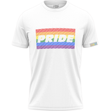 The Pride T-shirt be proud of yourself white version A Brotherhood of Universal Love blue heart