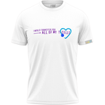 T-cells T-shirt T4 cells immune system white version A Brotherhood of Universal Love blue heart
